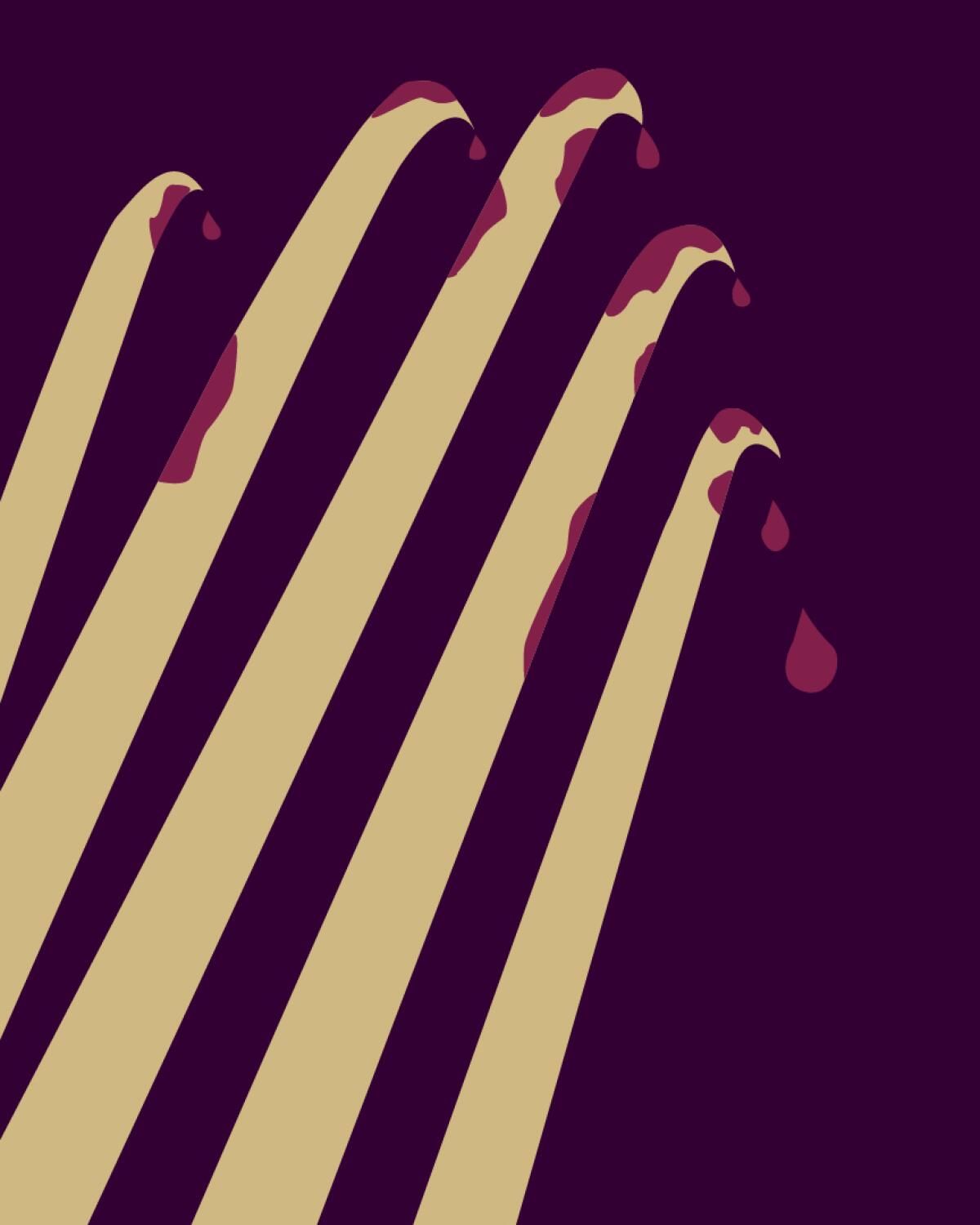 simple illustration of claws with blood dripping