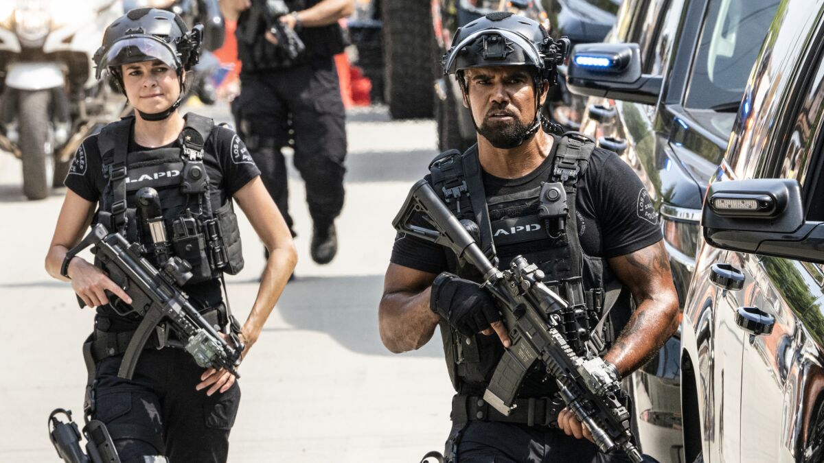 Lina Esco and Shemar Moore in "S.W.A.T." on CBS.