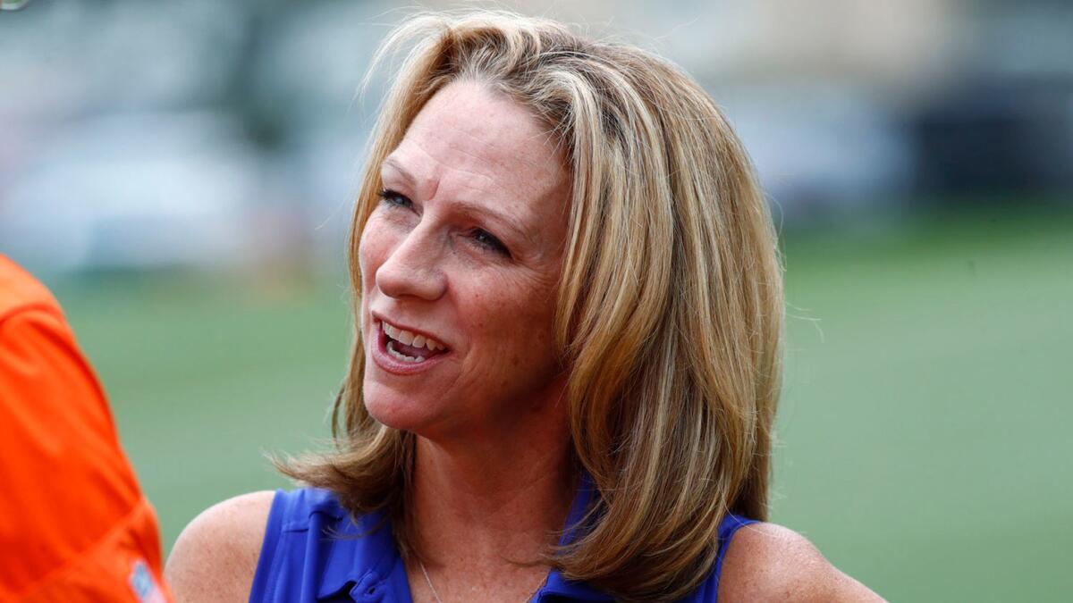 Beth Mowins will be ESPN’s play-by-play announcer for the “Monday Night Football” game between the Chargers and Denver Broncos, the first regular-season NFL game called by a woman in 30 years.