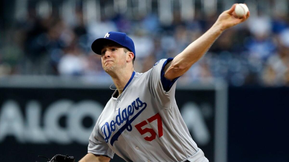 Dodgers left-hander Alex Wood pitches against the Padres during a game on May 21.