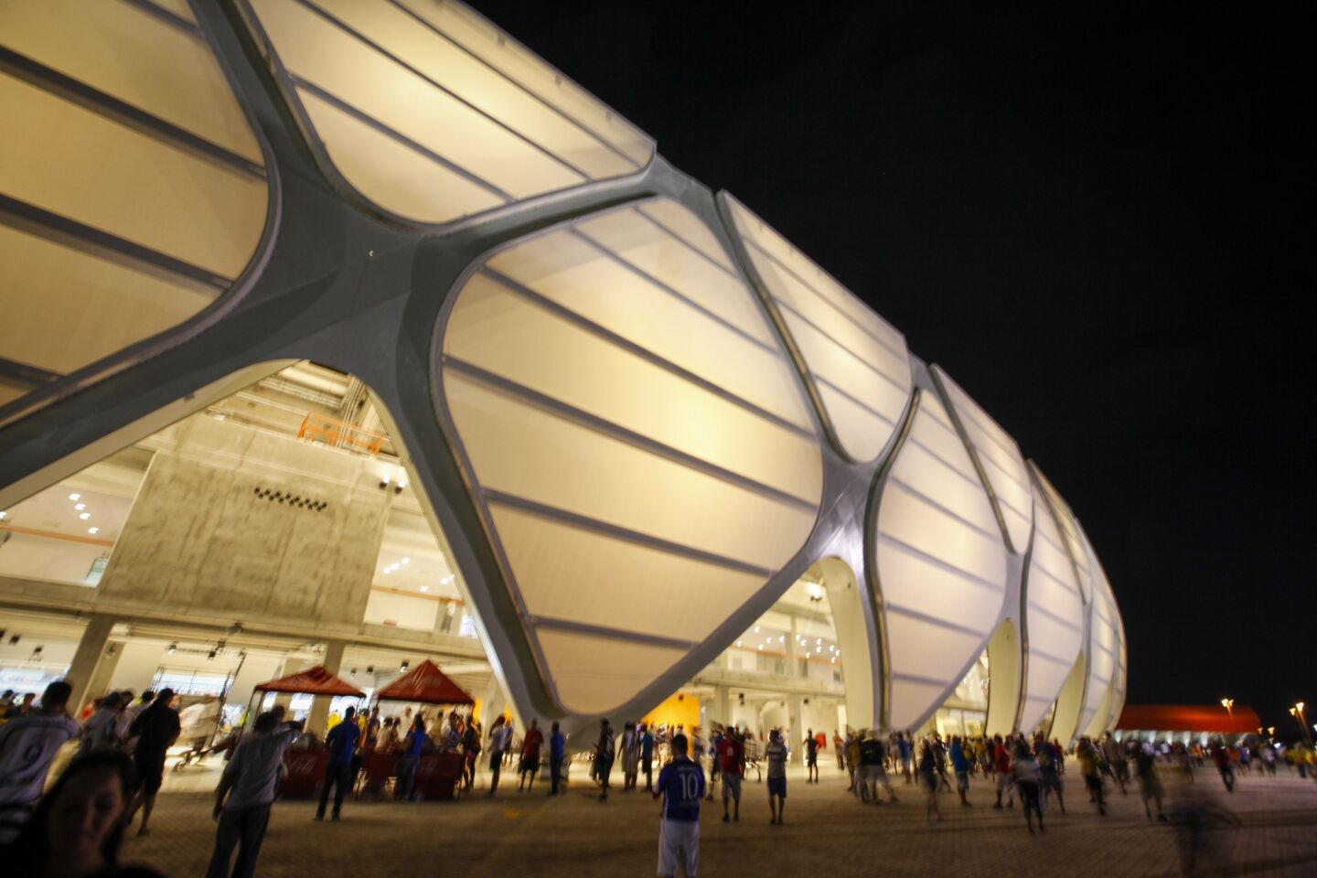 Arena Da Amazonia is a striking structure in Manaus. It was built for the World Cup in a city with no major league team.