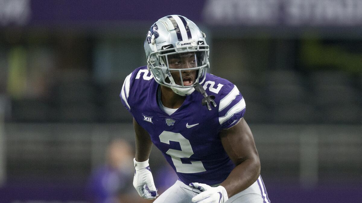 Kansas State defensive back Russ Yeast pursues  against Stanford in September.