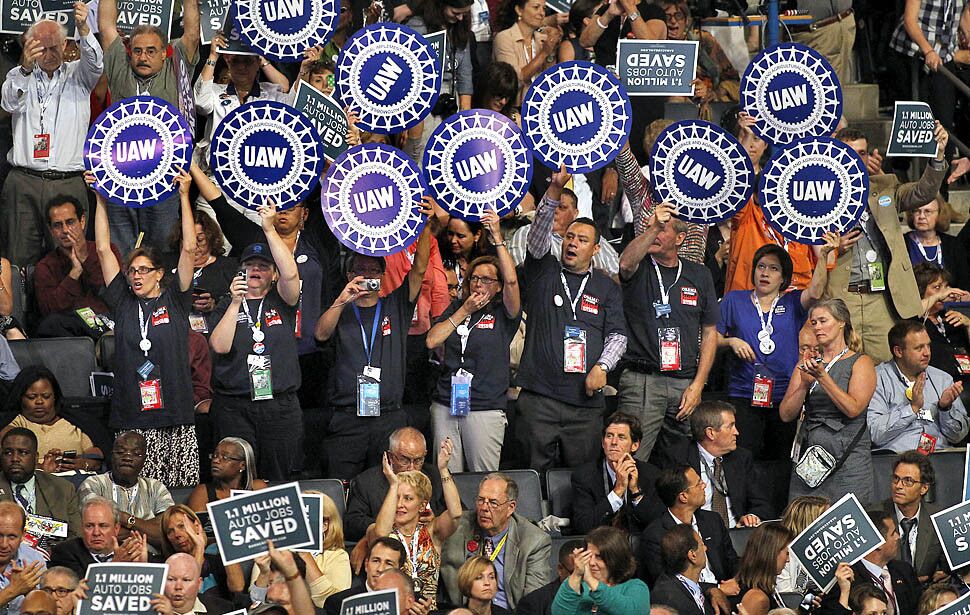 Attendees show their enthusiasm at the Democratic National Convention.