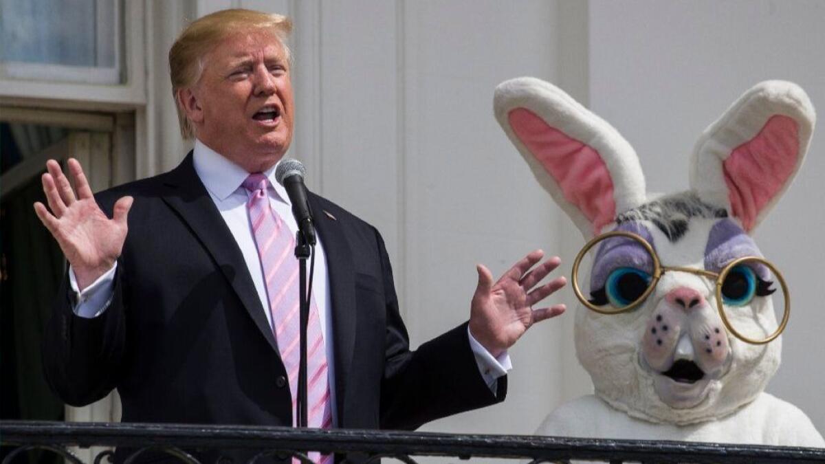President Trump at the White House Easter Egg Roll.