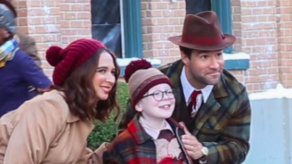 Maya Rudolf, left, Andy Walden and Chris Diamantopoulos star in the 2017 production of "A Christmas Story Live!" 