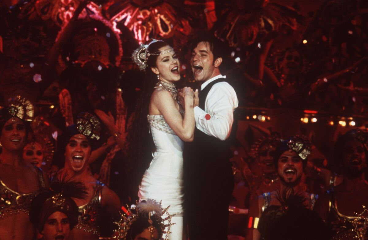 Nicole Kidman and Ewan McGregor in the movie "Moulin Rouge."