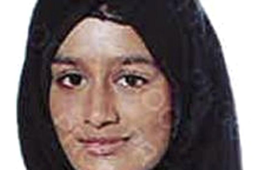 FILE - This undated photo released by the Metropolitan Police of London, shows Shamima Begum, a young British woman who went to Syria to join the Islamic State group and now wants to return to Britain. During an interview, Tuesday, March 5, 2019, in Sunamganu, Bangladesh, Begum's father, Ahmed Ali, said his daughters citizenship should not be canceled and that she could be punished in the United Kingdom if it was determined she had committed a crime. (Metropolitan Police of London via AP, File)