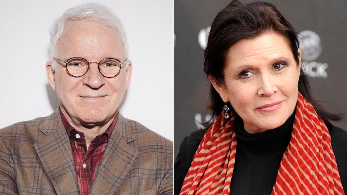 Steve Martin and Carrie Fisher.