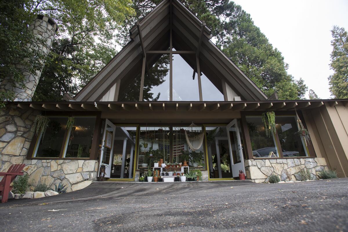 Road Trip is housed in a classic A-frame building, which is typically associated with mountain towns such as Lake Arrowhead. The owners share a studio in the basement.