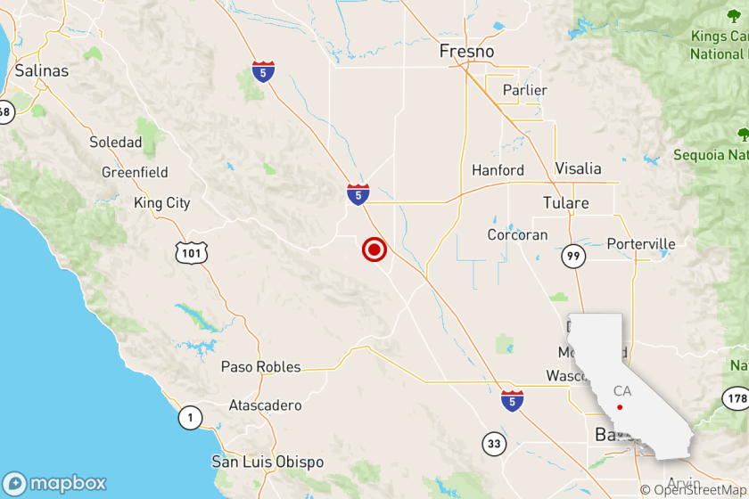 A magnitude 3.4 earthquake was reported this morning at 7:08 a.m. three miles from Coalinga, Calif.