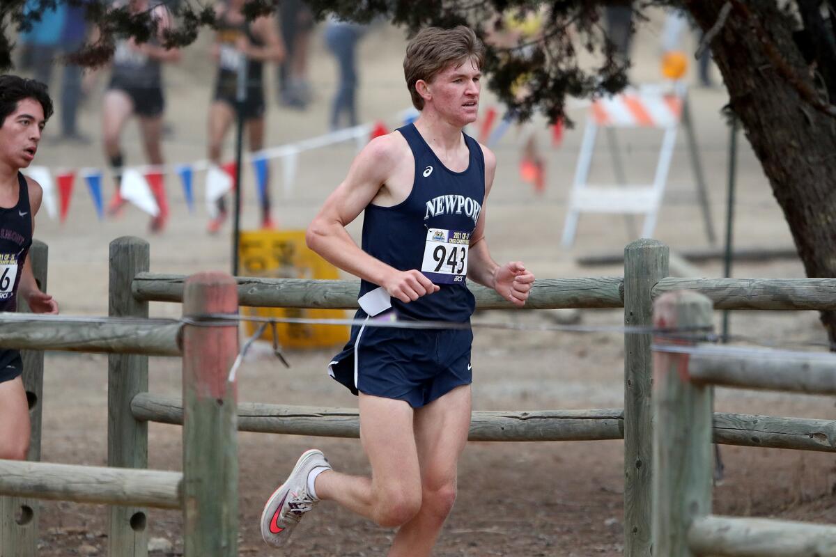 Newport Harbor junior Kenny Wanlass competes in the Division 2 race of the CIF Southern Section finals on Nov. 20.