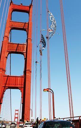 Olympic torch, San Francisco, Golden Gate Bridge
