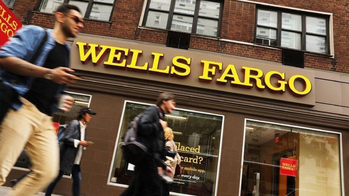 A Wells Fargo bank branch in New York City in 2017.