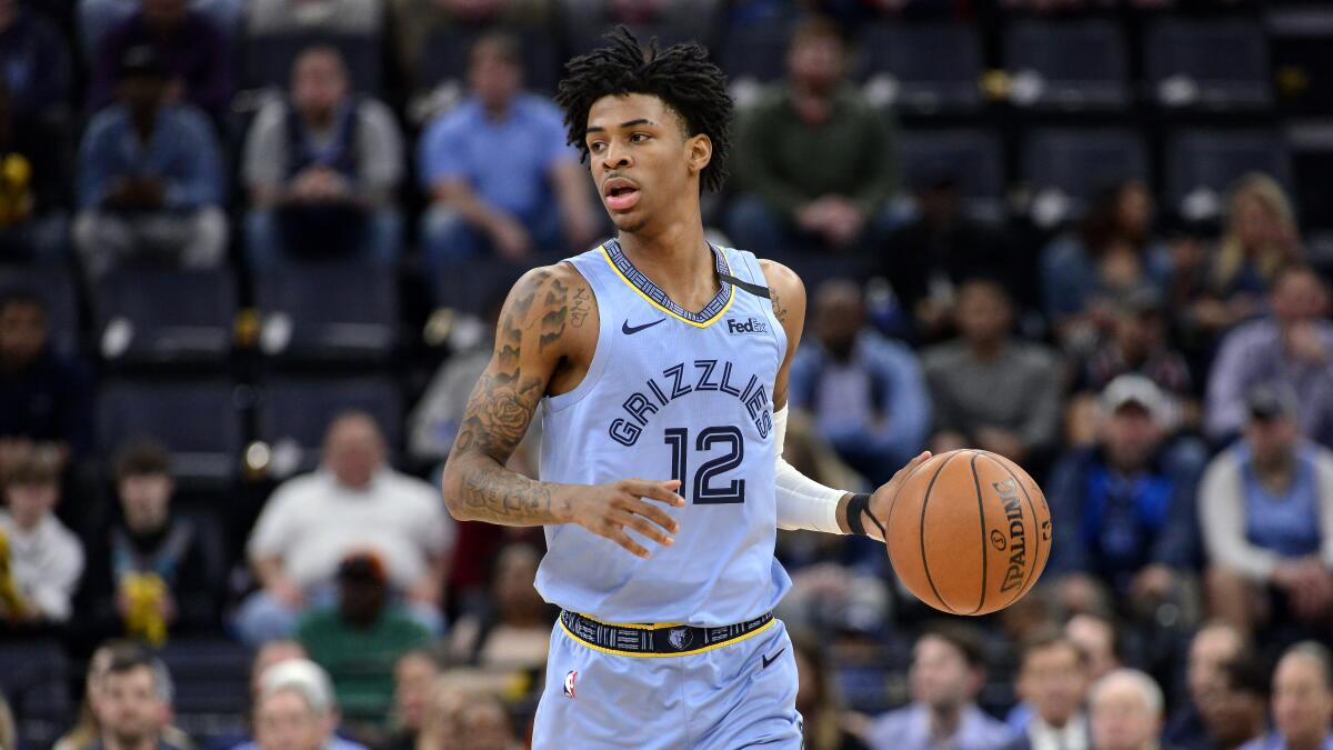 Memphis Grizzlies guard Ja Morant is shown against the Orlando Magic on March 10, 2020
