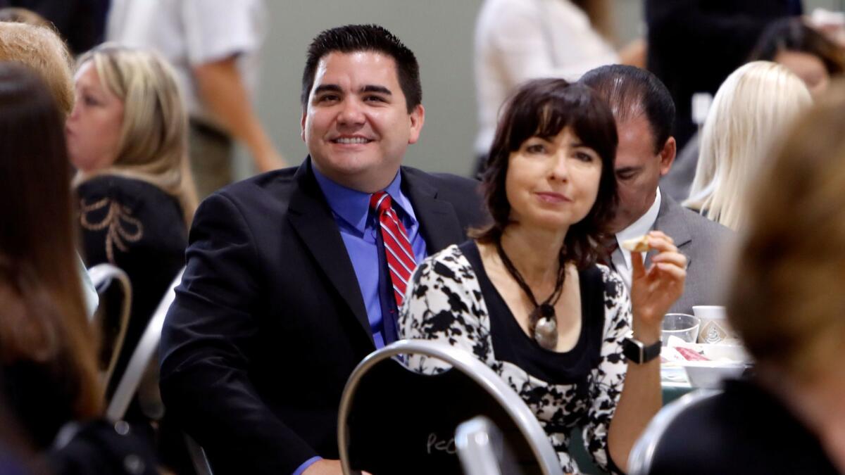 Roosevelt Middle School principal Kyle Bruich attended the Glendale Unified School District's 13th annual State of the Schools Breakfast, at the Edison/Pacific Community Center in Glendale on Thursday, Oct. 5.