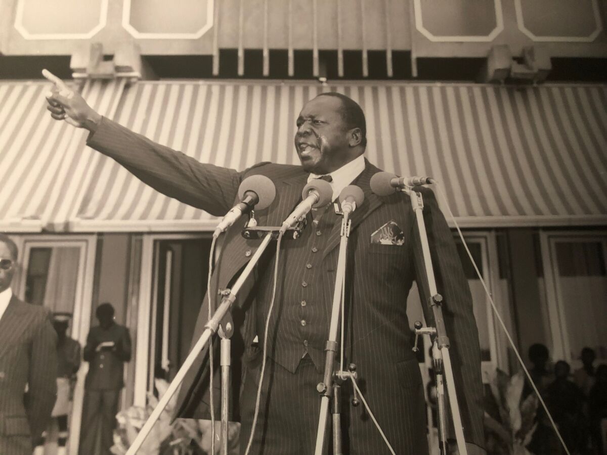 An image of dictator Idi Amin is displayed at the Uganda Museum in Kampala.