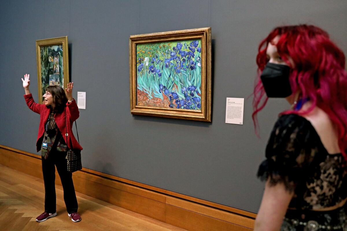 "Irises," by Vincent Van Gogh in the Impressionists Gallery at the Getty Museum.