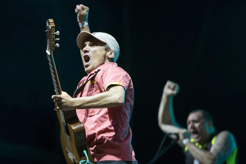 El artista franco-espa?ol Manu Chao durante uno de sus conciertos.