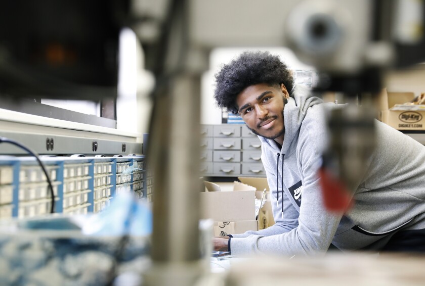 Myles Johnson is photographed in a room at UCLA 