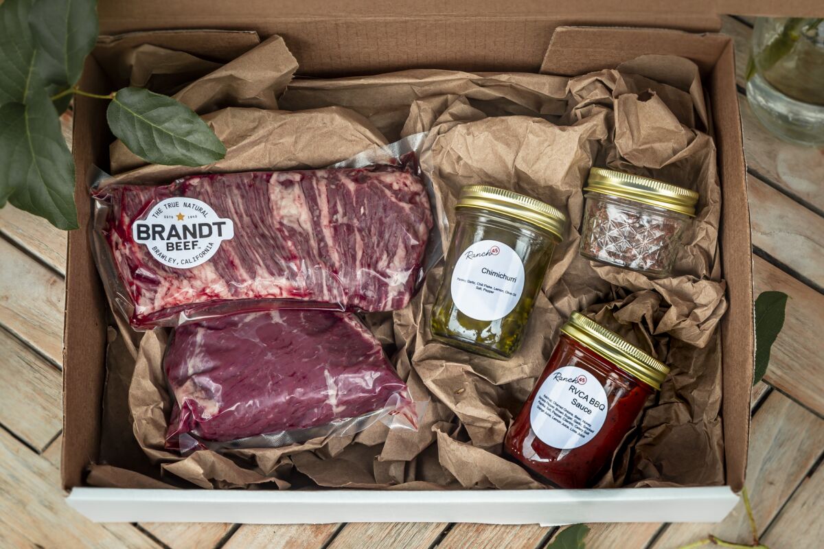 Marinate Your Night Box from Ranch 45 restaurant and meat market in Solana Beach.