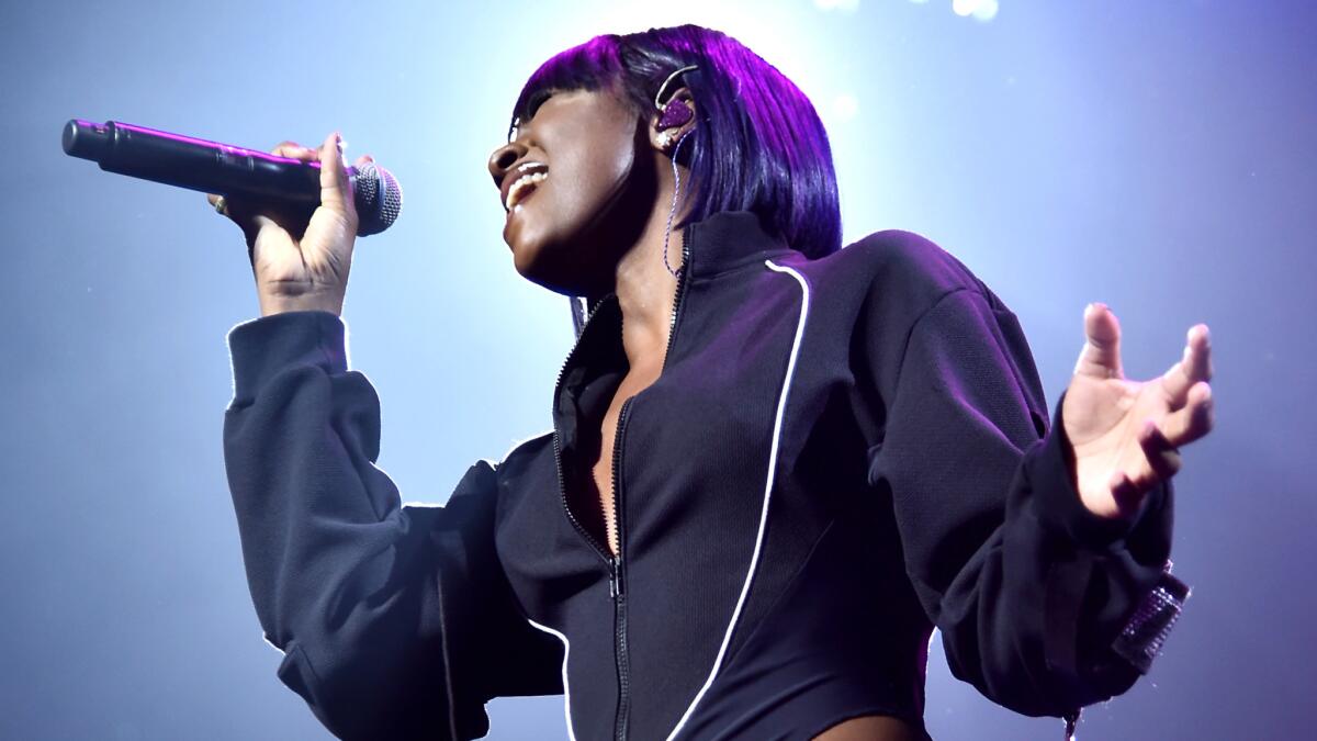 Justine Skye perform during TIDAL X at Barclays Center on Oct. 17.
