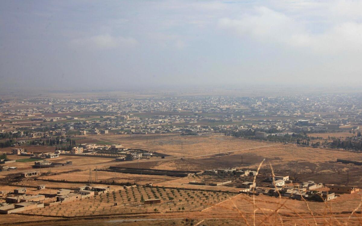 A view of the Syrian town of Safireh, where Islamic State forces are thought to be operating, on Oct. 28.