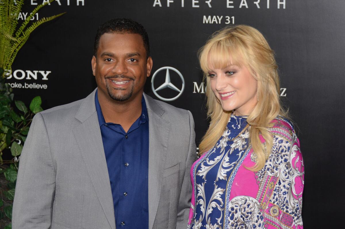 Actor Alfonso Ribeiro and actress Angela Unkrich welcomed their first child together, the second for "The Fresh Prince of Bel-Air" actor, on Sunday.