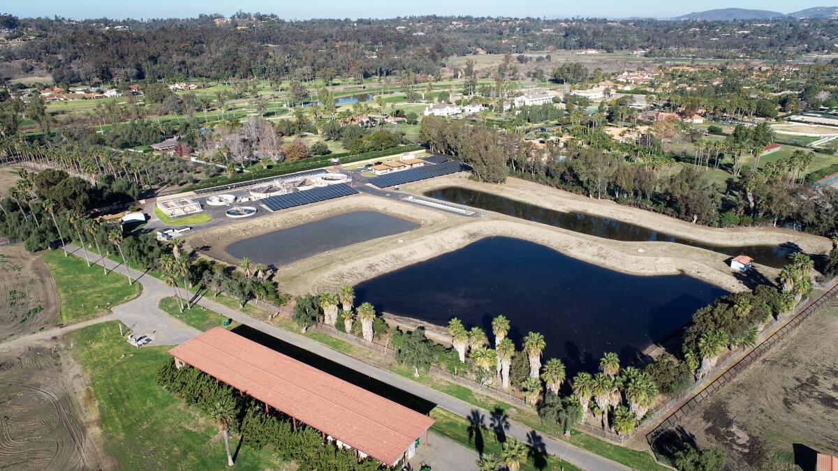 Solar panels were installed at the Whispering Palms CSD's treatment plant off Via De Santa Fe.