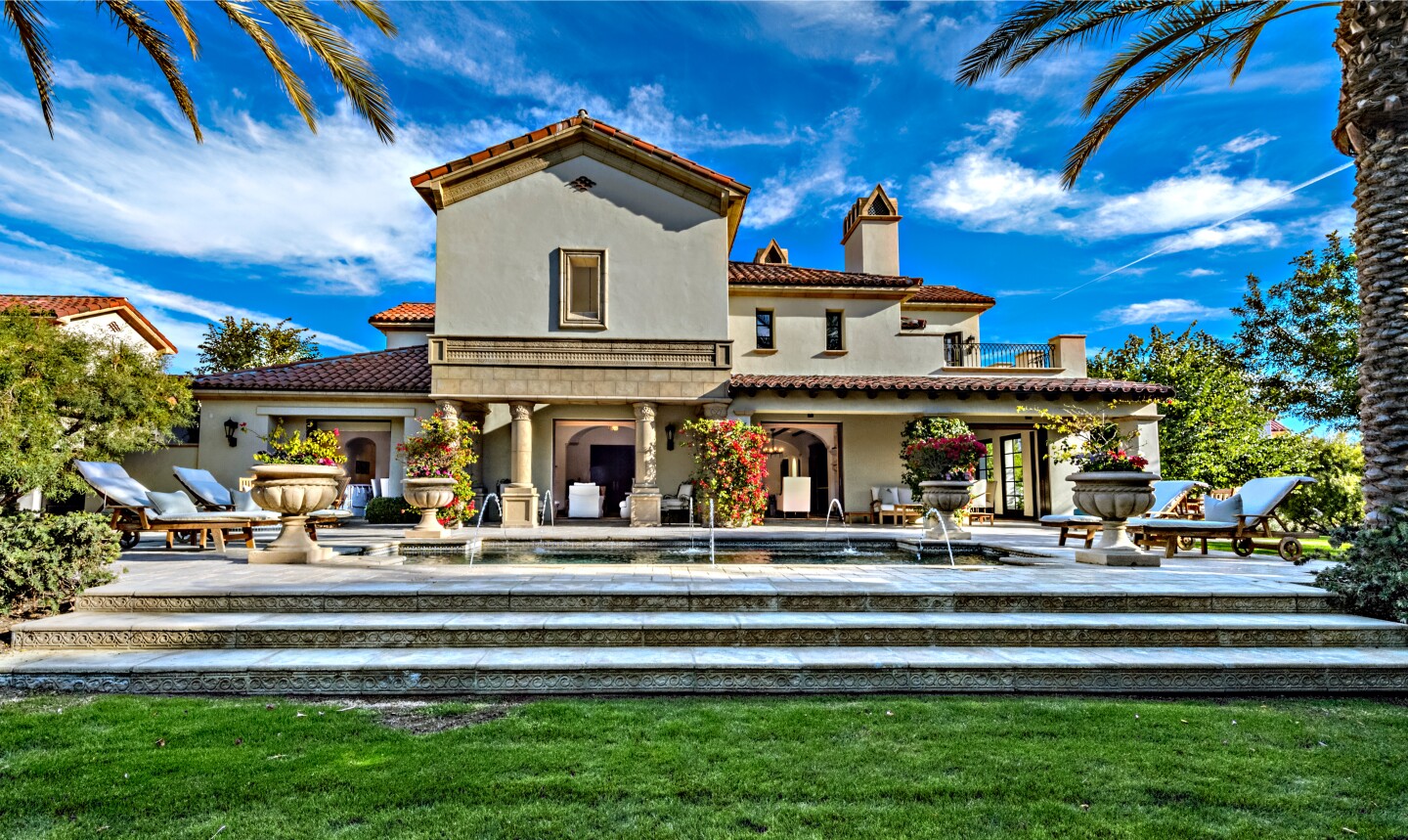 The Mediterranean villa is found in La Quinta's exclusive Madison Club community.