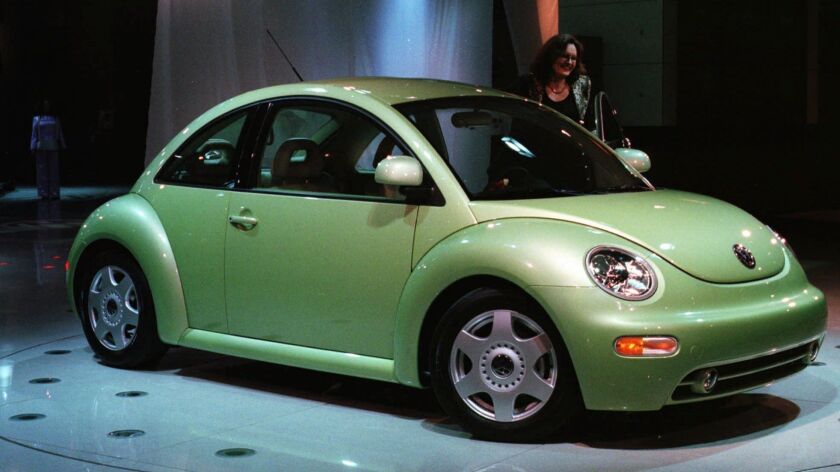 A Volkswagen Beetle on display in 1998. VW launched a restyled version of the car in the 1990s after a 20-year hiatus.