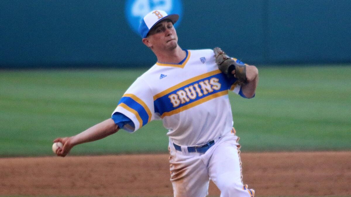 UCLA closer David Berg earned his 12th save in the victory over Arizona on Sunday.