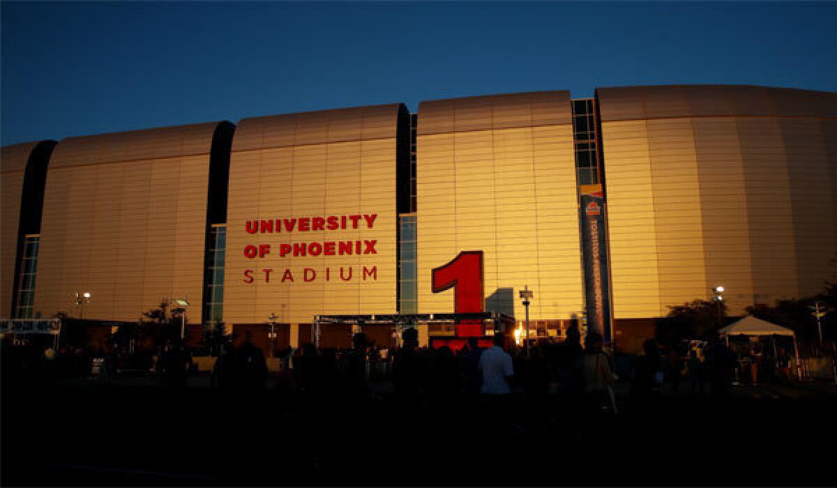 The University of Phoenix Stadium in Glendale, Ariz., is scheduled to host the Super Bowl next year.