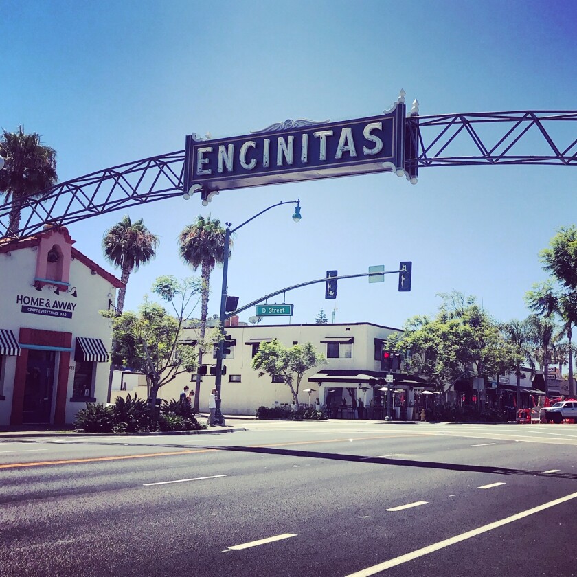 The downtown Encinitas sign