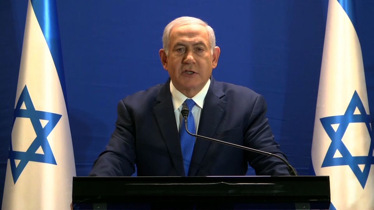 Israeli Prime Minister Benjamin Netanyahu delivers a statement live in Jerusalem on Jan. 07, 2019, in a frame grab from video released by Likud.