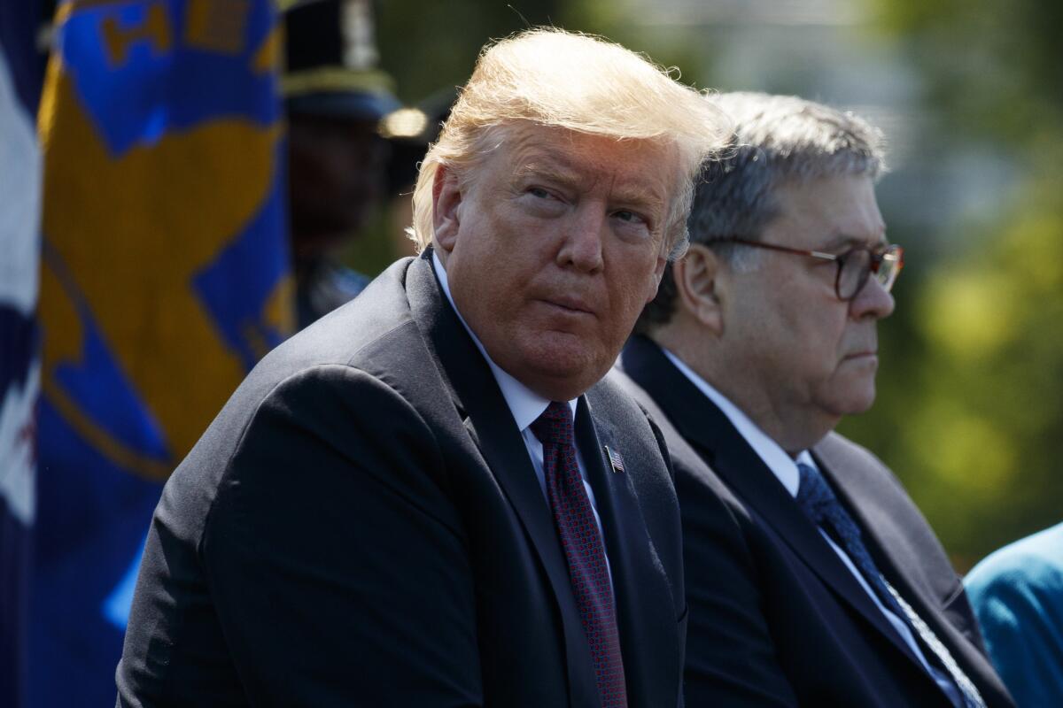 President Trump and Atty. Gen. William Barr.