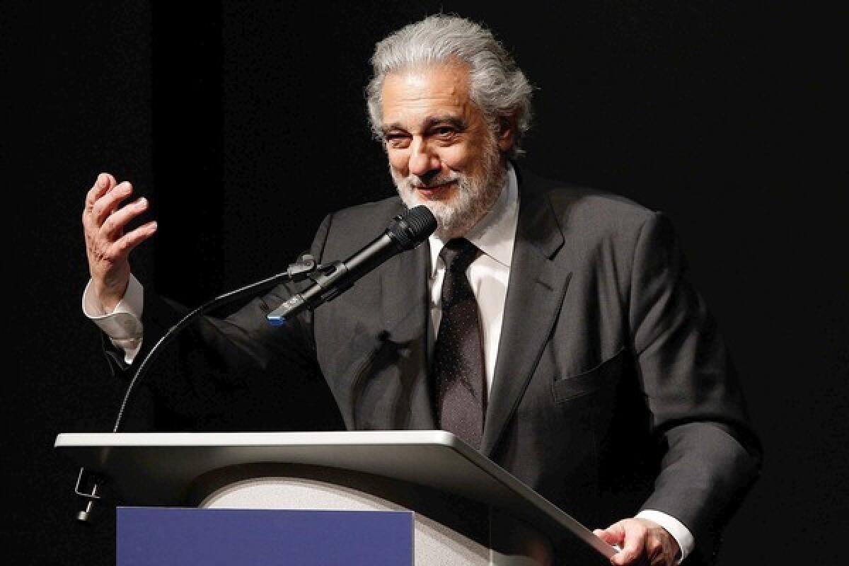 Spanish superstar Plácido Domingo attends the Grammy Salute to Classical Music, which honored him last month.