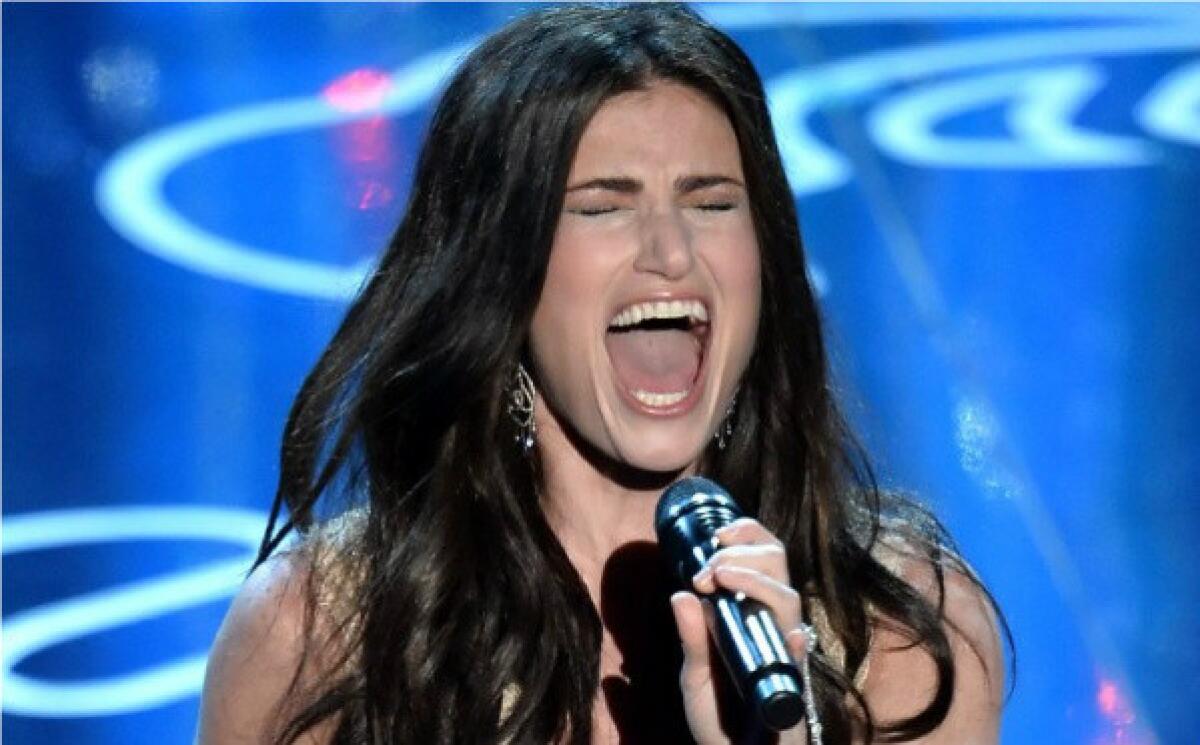 Idina Menzel performs "Let It Go" from the movie "Frozen" during the Oscar ceremony at the Dolby Theatre in Hollywood.