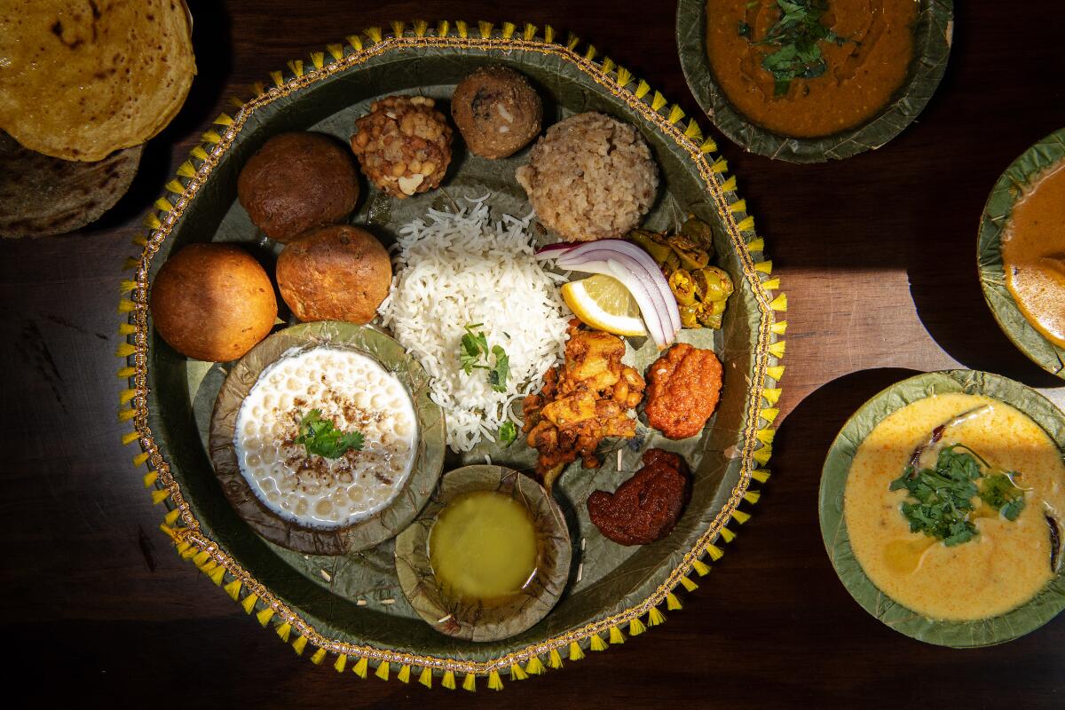 The must-order maharaja thali platter at Bhookhe in Artesia.