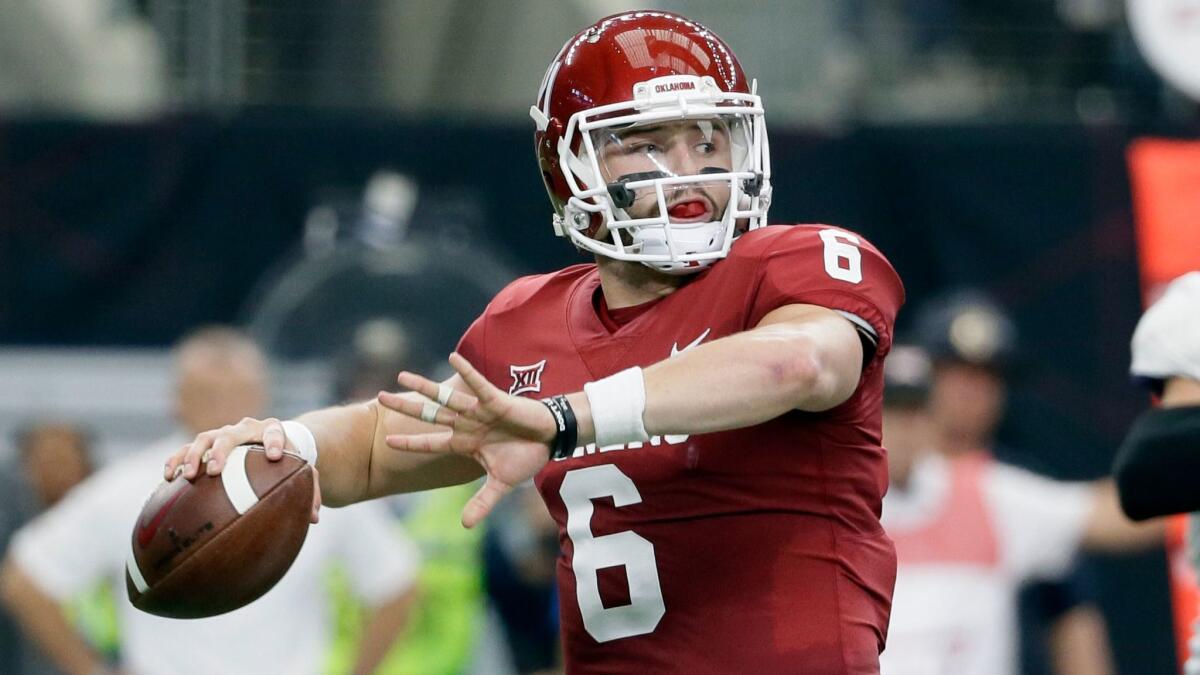 Heisman Trophy-winning quarterback Baker Mayfield passed for 4,340 yards and 41 touchdowns for Oklahoma this season.