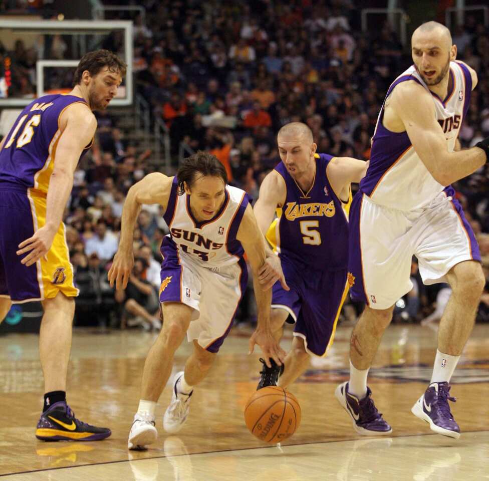 Pau Gasol, Steve Nash, Steve Blake, Marcin Gortat