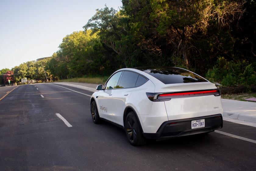A Tesla Inc. robotaxi on Oltorf Street in Austin, Texas, June 22.