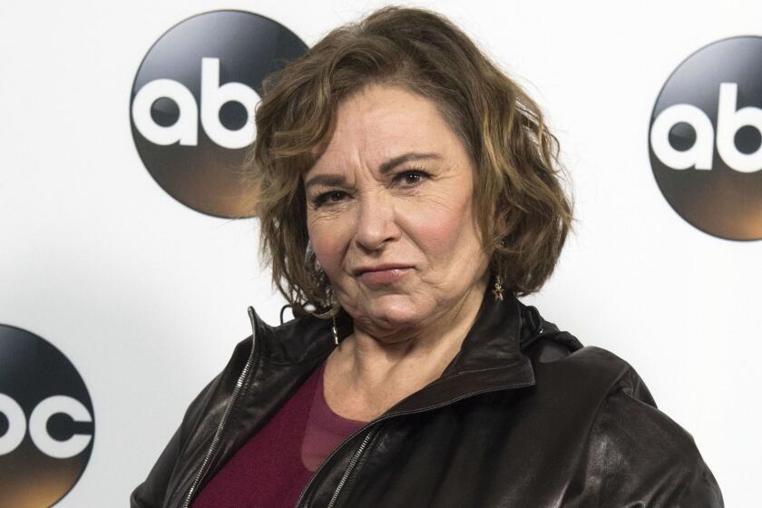 (FILES): In this file photo taken on January 08, 2018 actress Roseanne Barr attends the Disney ABC Television TCA Winter Press Tour in Pasadena, California. US television network ABC on Tuesday, May 29, 2018 canceled the hit working-class comedy "Roseanne," after its star Roseanne Barr aimed a racist tweet at a former advisor to Barack Obama. The 65-year-old sitcom actress -- a vocal supporter of President Donald Trump who has used Twitter to voice far-right and conspiracy theorist views -- took aim at the aide, Valerie Jarrett, in a post that read: "Muslim brotherhood & planet of the apes had a baby = vj." / AFP PHOTO / VALERIE MACONVALERIE MACON/AFP/Getty Images ** OUTS - ELSENT, FPG, CM - OUTS * NM, PH, VA if sourced by CT, LA or MoD **