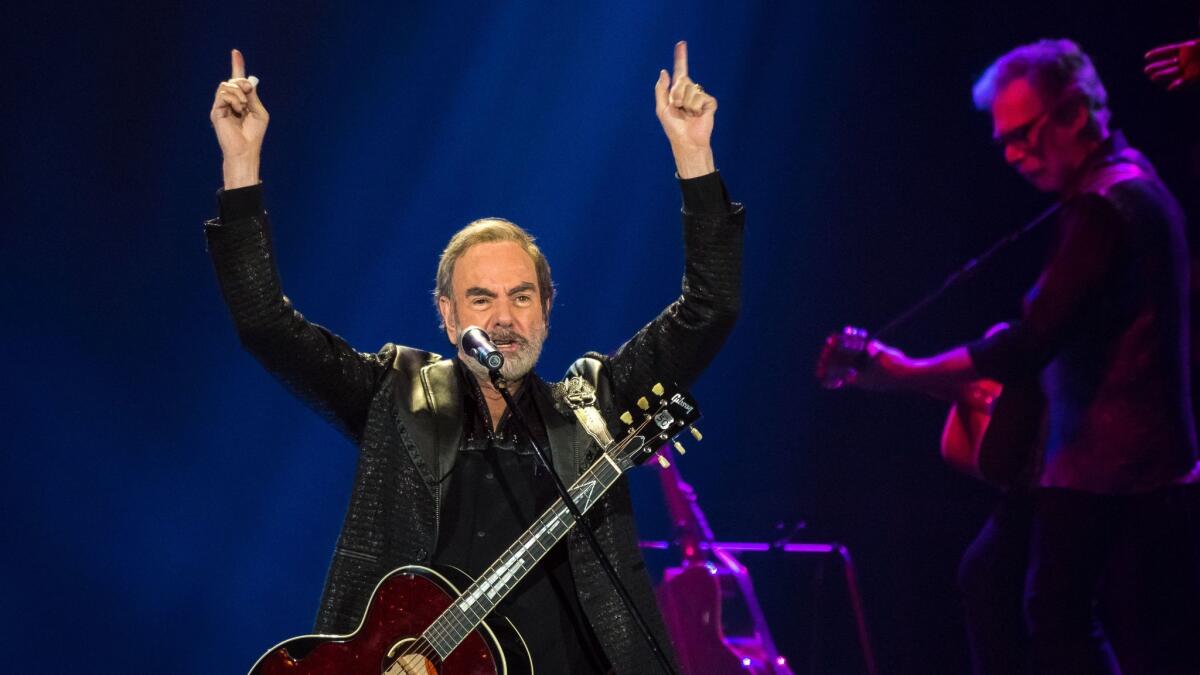 Neil Diamond performs at the Forum.