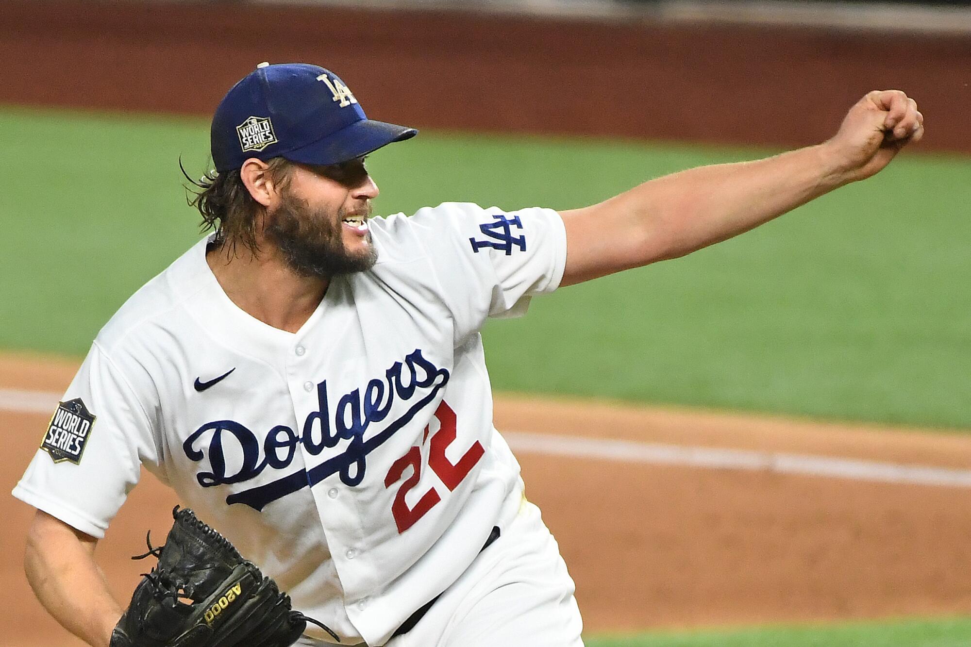 Dodgers starting pitcher Clayton Kershaw delivers during the third inning of an 8-3 win over the Rays.