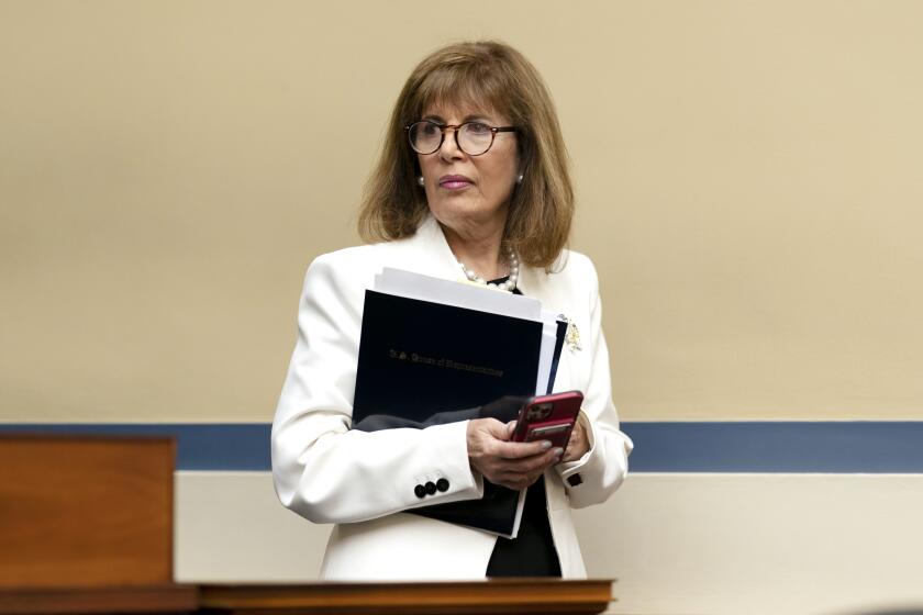 Rep. Jackie Speier, D-Calif., arrives for the start of a House Oversight Committee hearing, at the Capitol in Washington, Tuesday, Nov. 16, 2021. Speier, a seven-term congresswoman from the San Francisco Bay Area, said today she will not seek reelection in 2022. (AP Photo/J. Scott Applewhite)