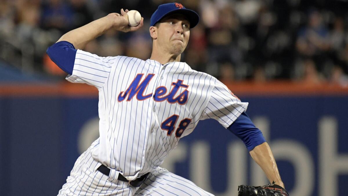Jacob deGrom of the New York Mets, who received little run support, is the National League Cy Young Award winner despite only 10 victories.