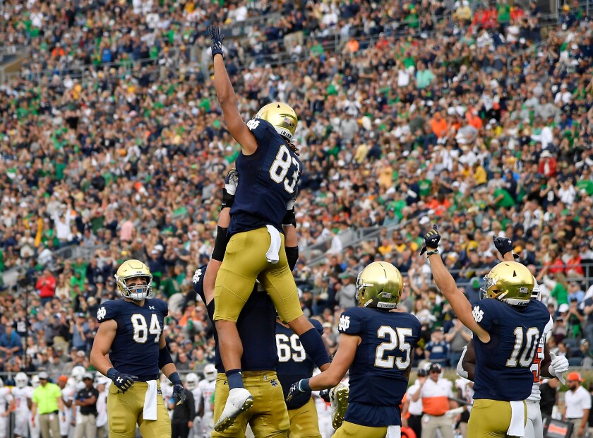 College Football Spotlight Notre Dame Tunes Up For Usc And