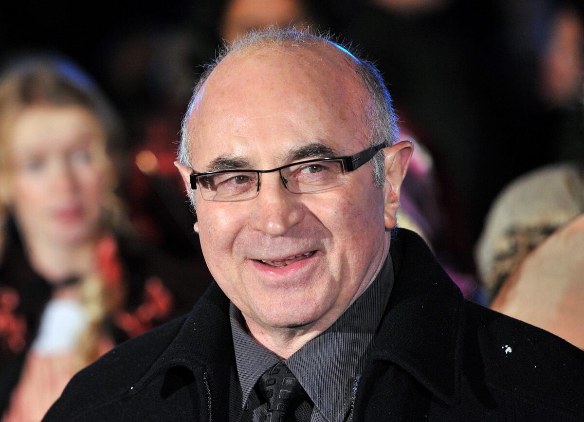 British actor Bob Hoskins at the world premiere of "A Christmas Carol" in London.