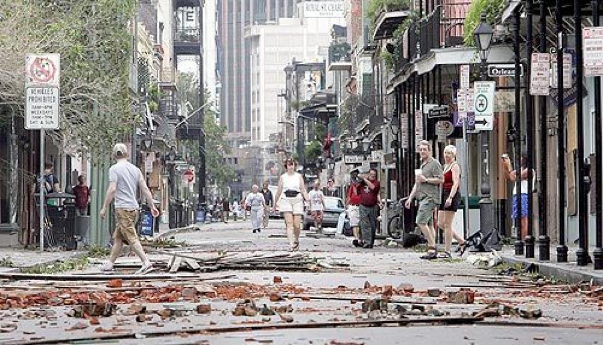 Damage in downtown New Orleans