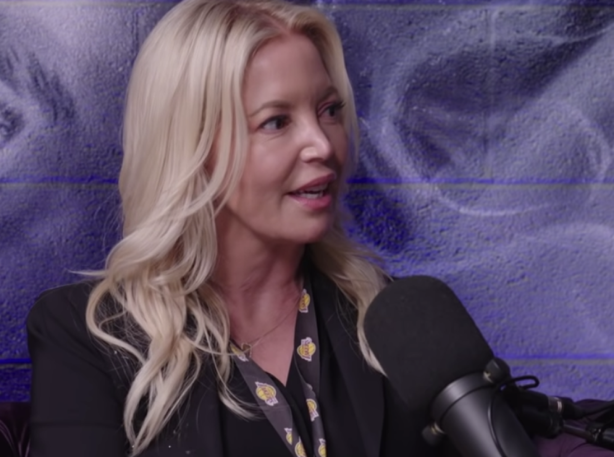 Jeanie Buss speaks during an interview with the "All the Smoke" podcast.